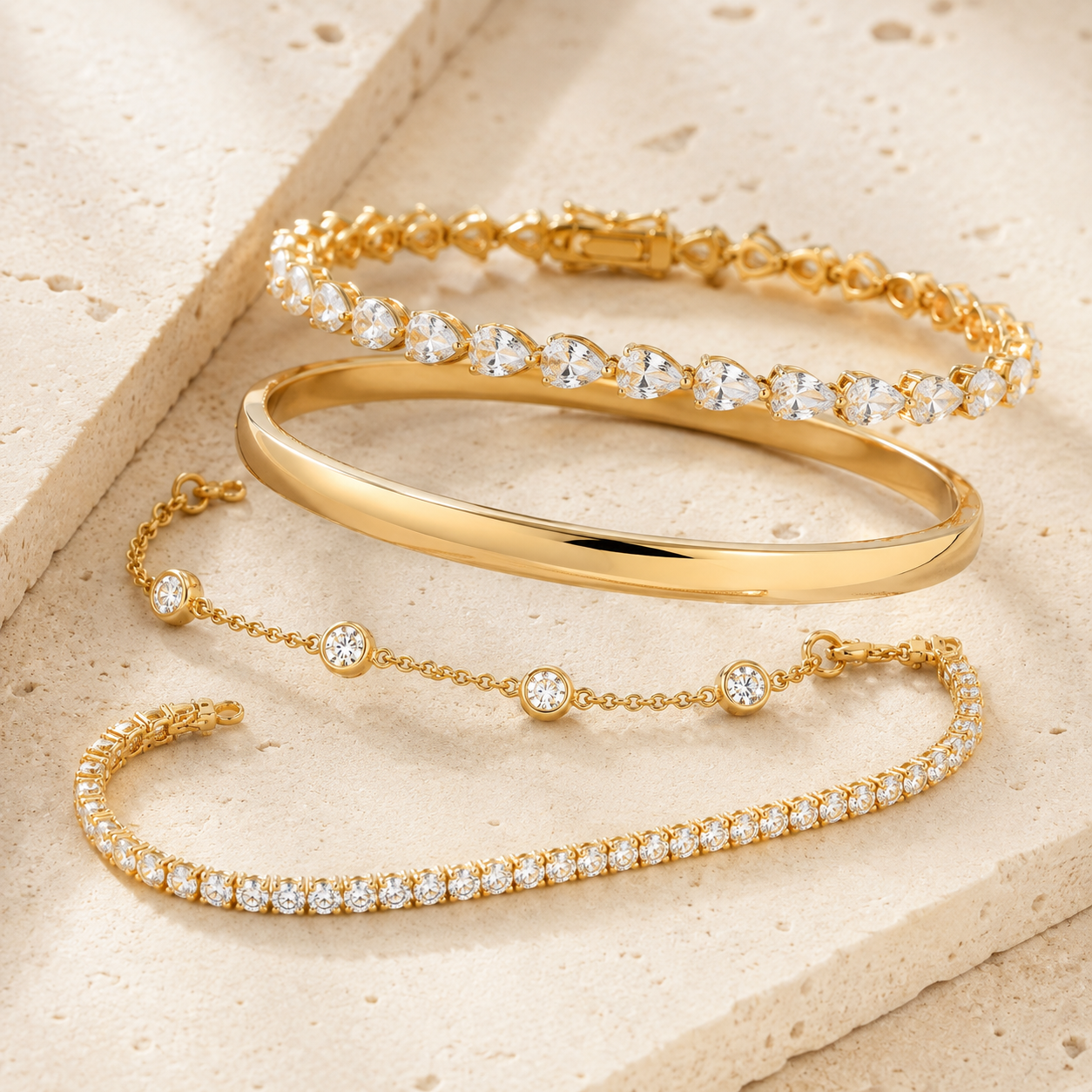 Yellow Gold Multi Stackable Set
