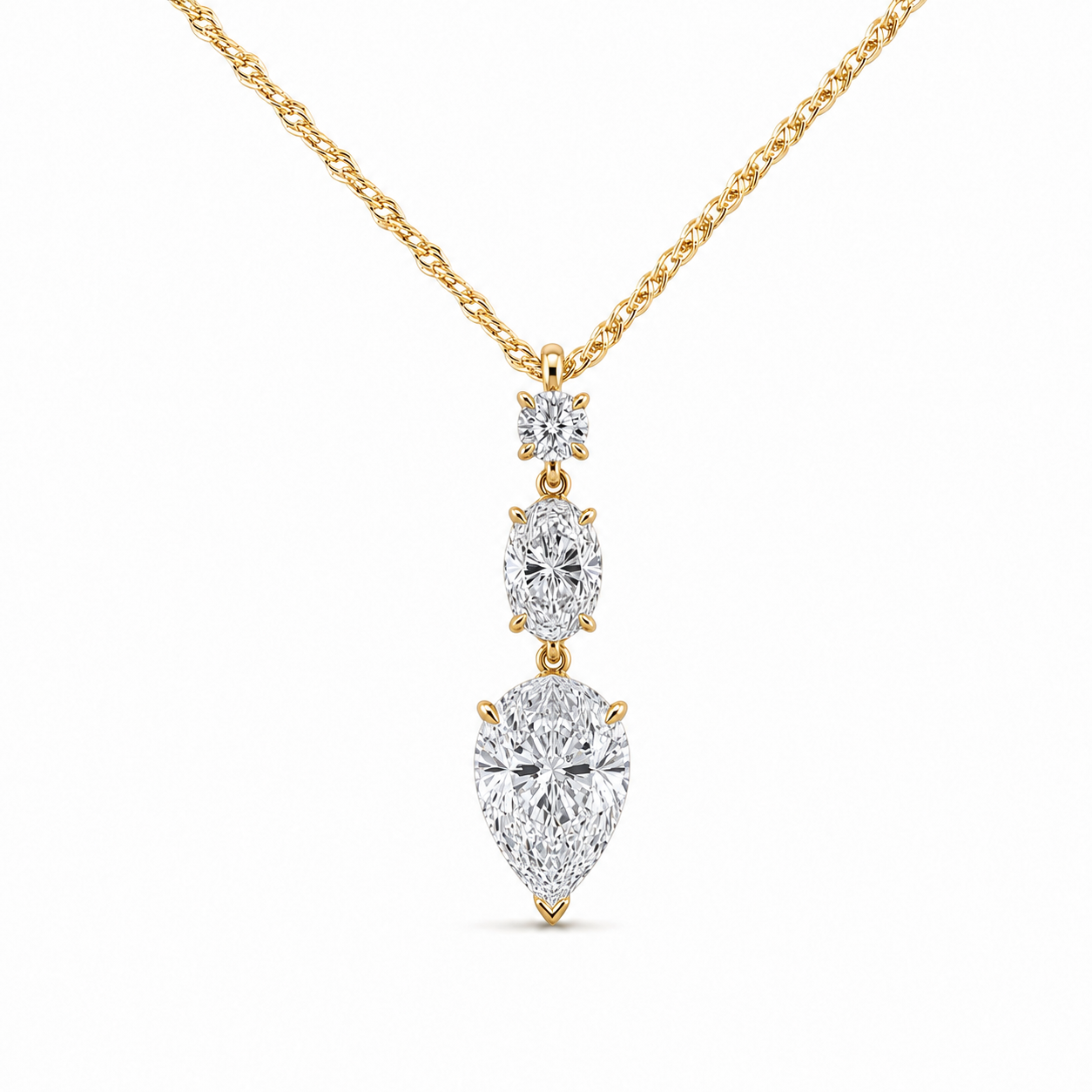 Yellow Gold Three Cut Cascade