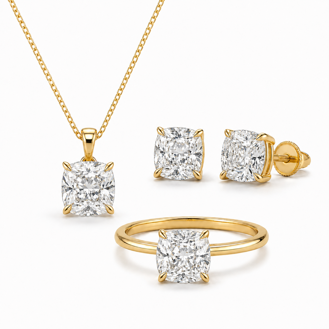 Cushion Yellow Gold