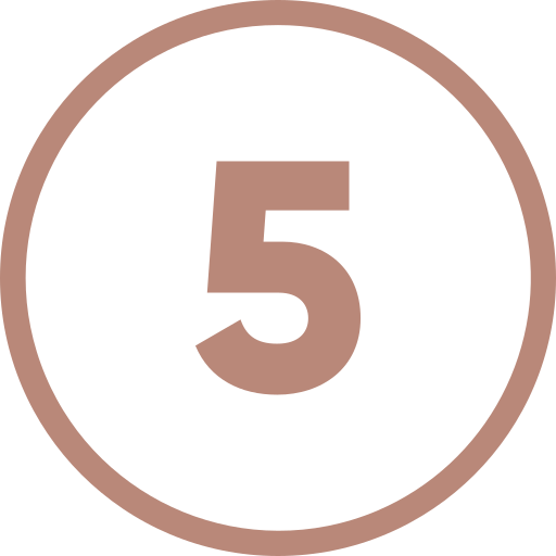 A circular countdown timer display showing the number 5 in the center.
