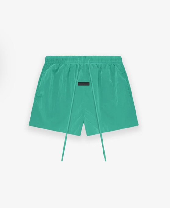 Fear of Gods Essentials Women’s Mint Leaf crinkle Nylon Running Shorts