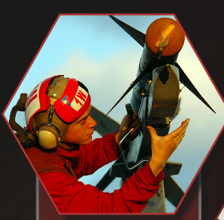 Man wearing a Red-jersey on an aircraft carrier