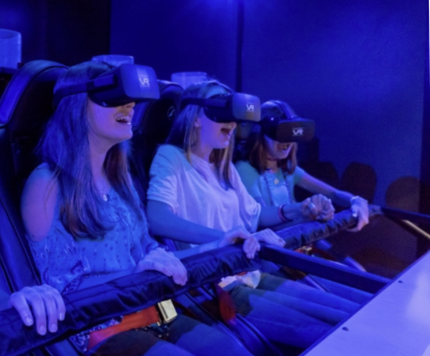 Excited VR riders