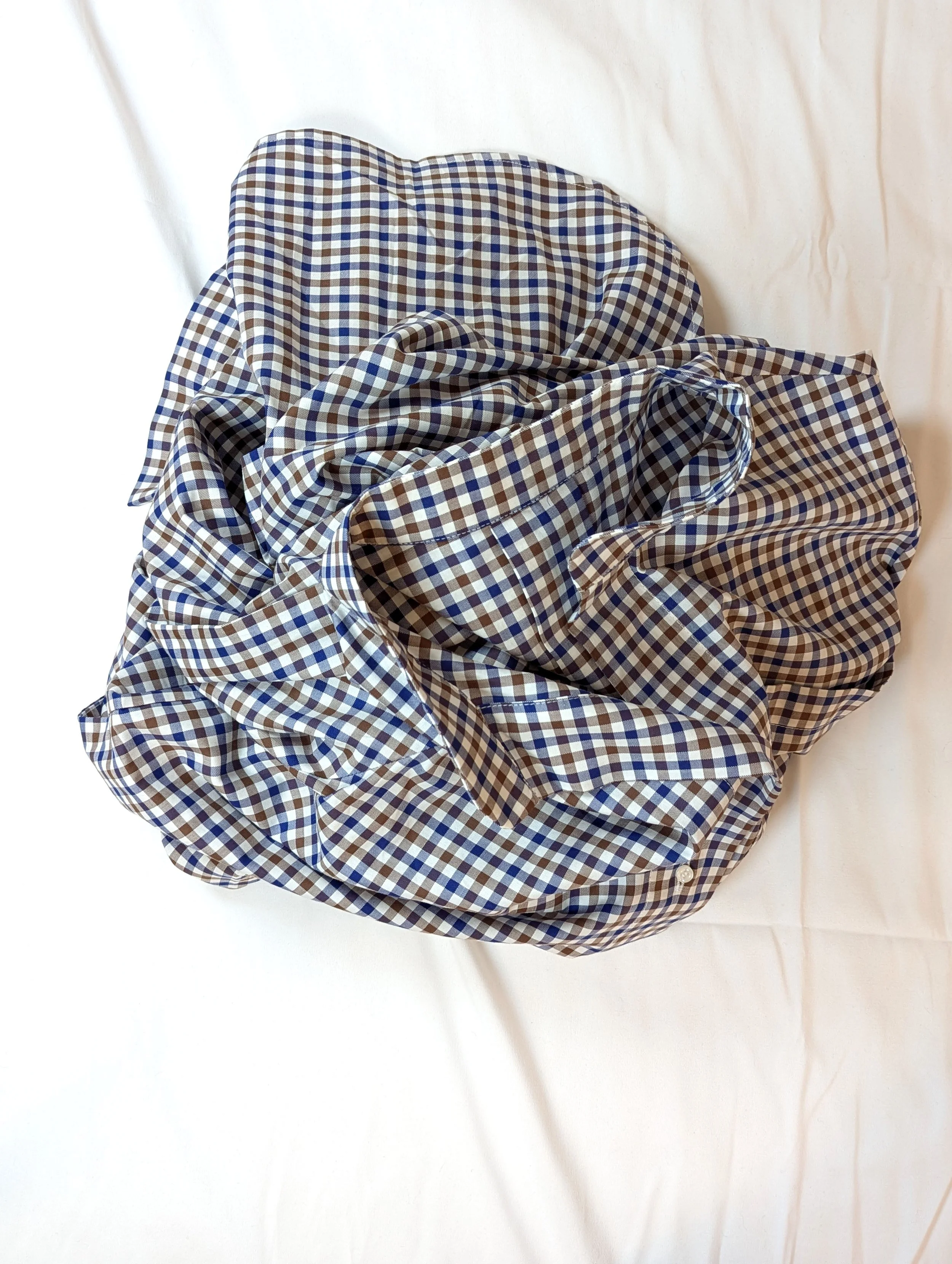 BLUE BROWN GINGHAM