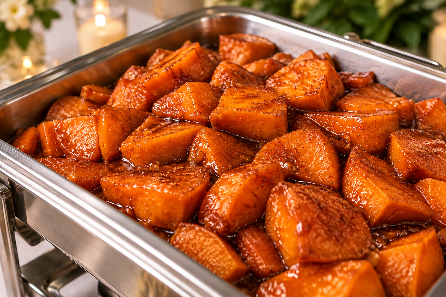 Glazed Candied Yams in a Candlelit Buffet.png