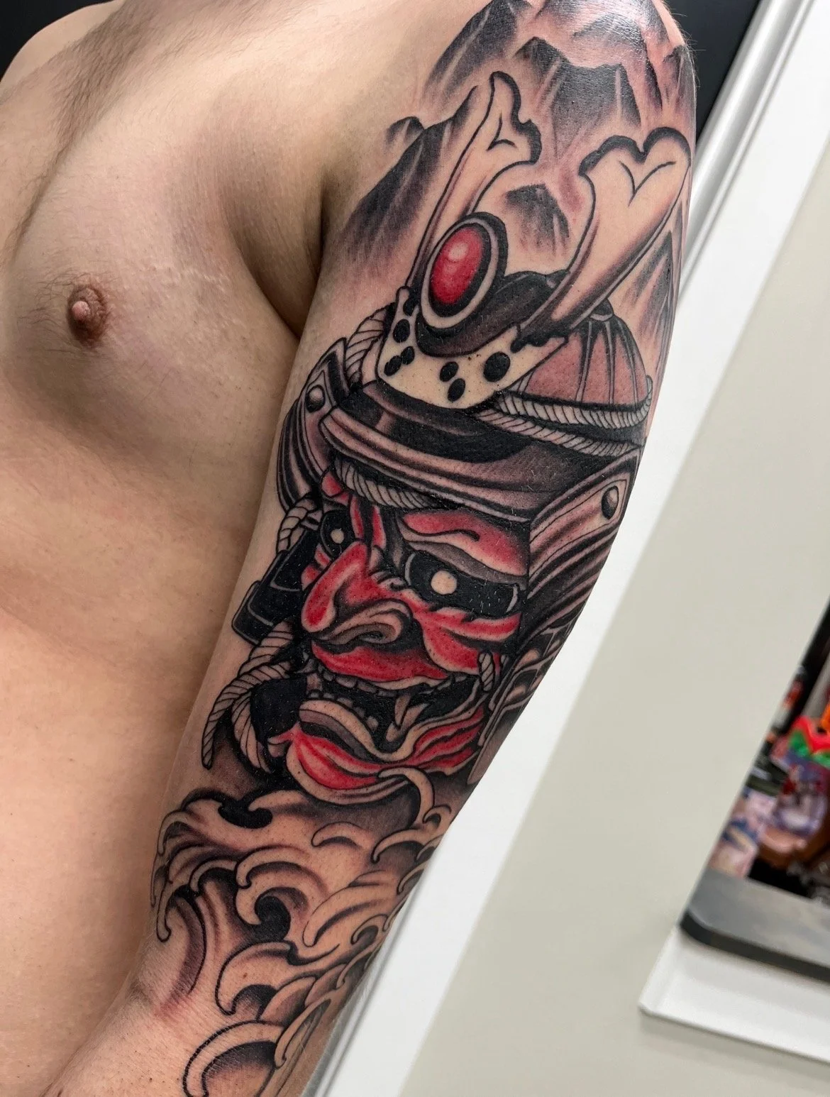 Japanese style hannya mask Tattoo