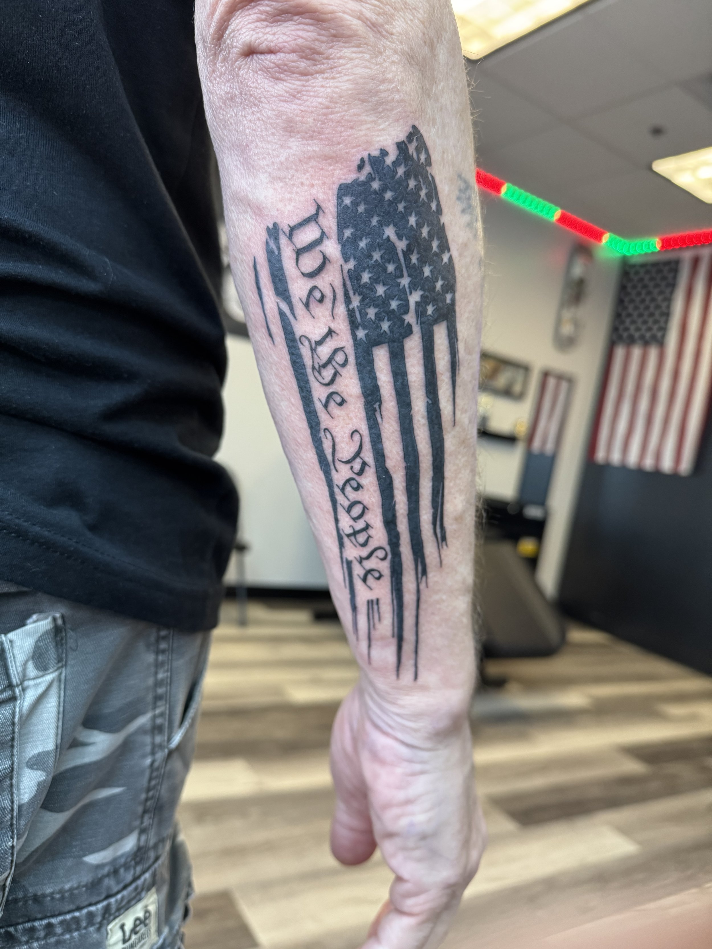 We the people American flag tattoo