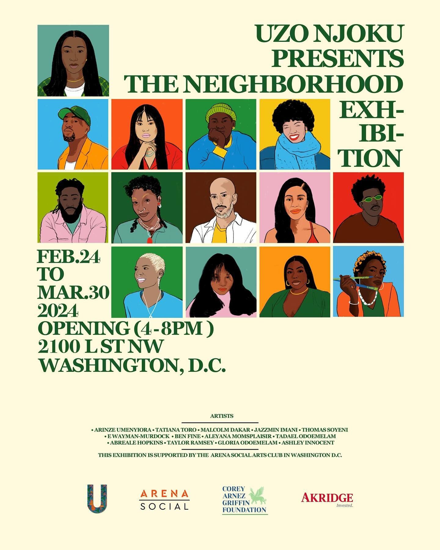 The Opening Reception for @uzo.art Neighborhood Exhibit launches today Saturday, February 24th at our Drew Gallery location @ 2100 L Street NW. If you do not have an RSVP ticket unfortunately we can not accommodate you today, but we will host a closi