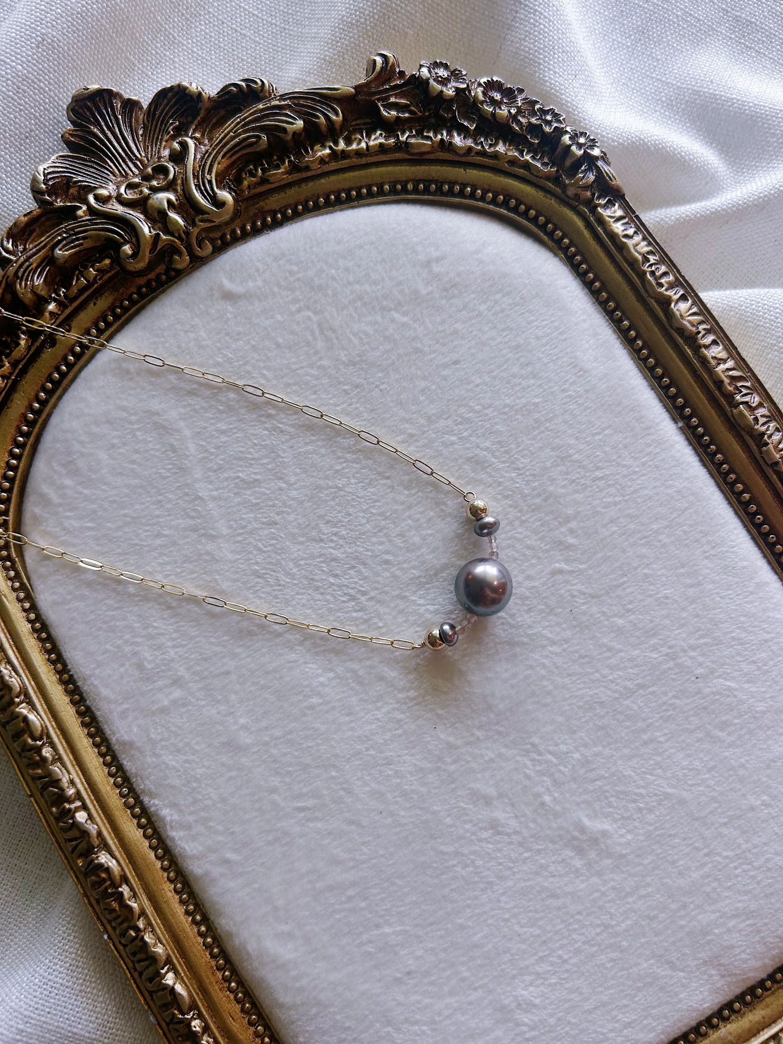 Beaded Tahitian Pearl Necklace