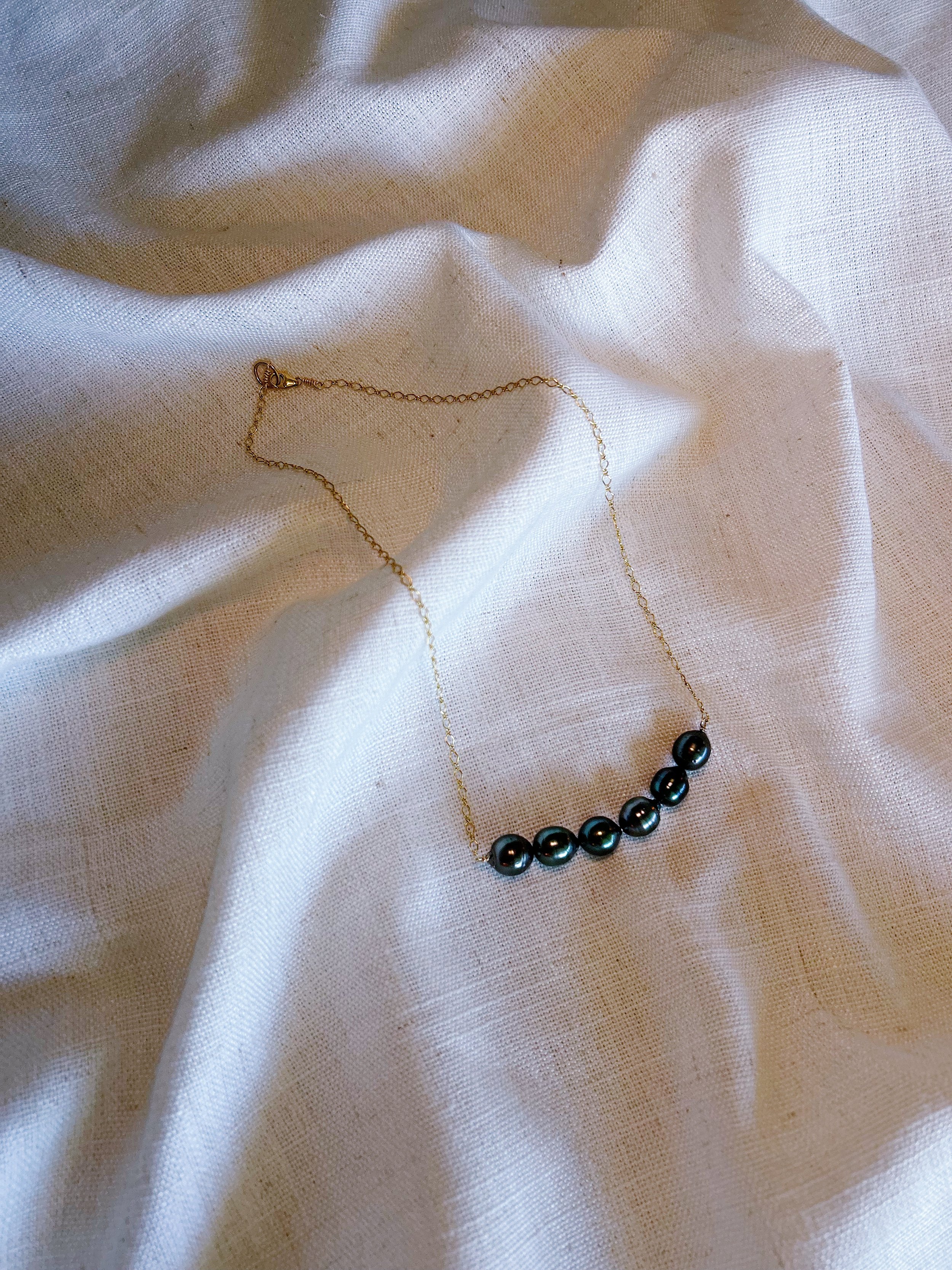 Tahitian Pearl Necklace - 6 Pearl 'U' Style