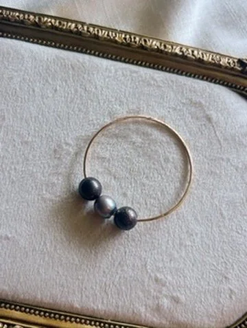 Size 7- Triple Tahitian Pearl Bangle