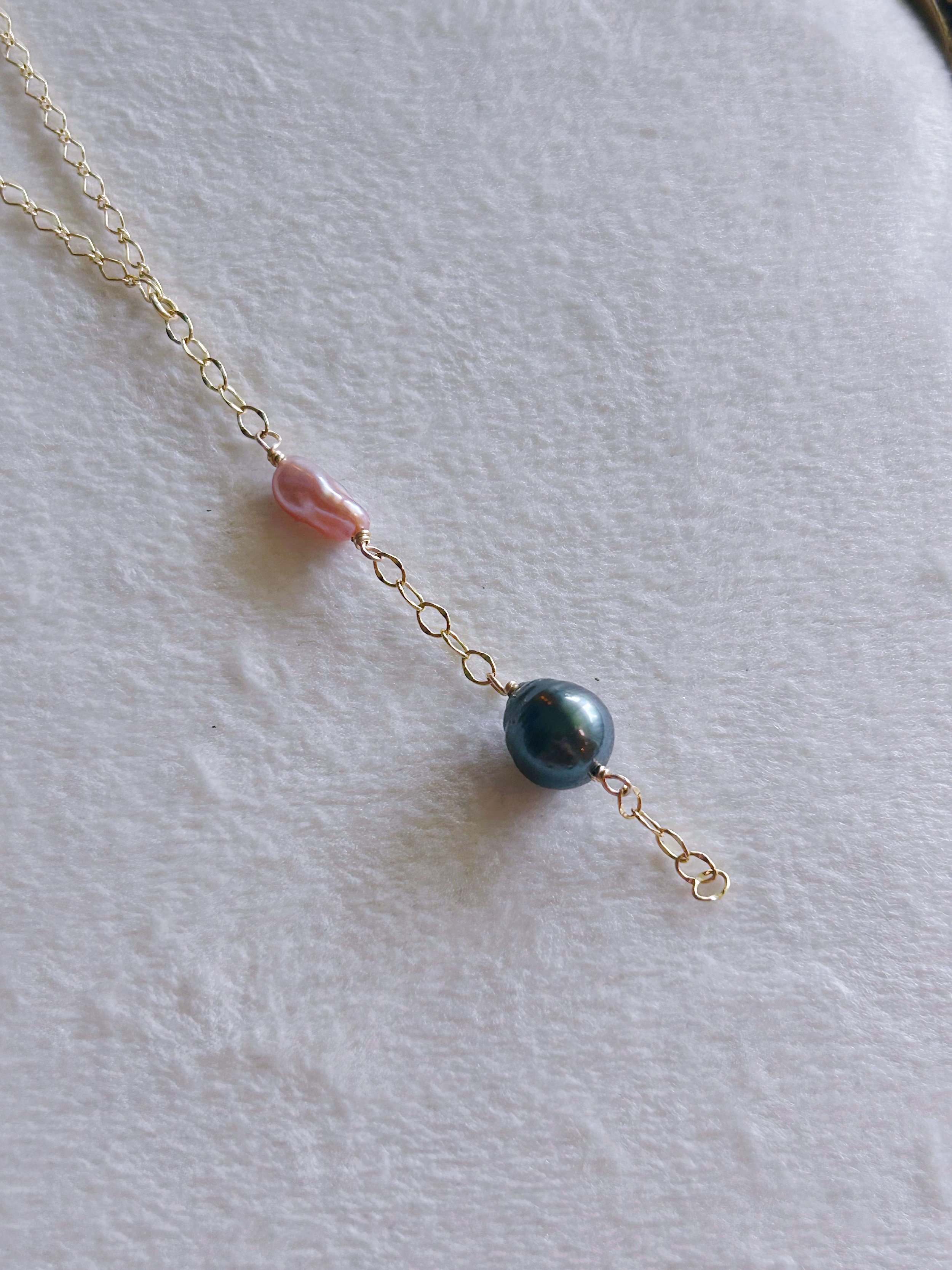 Edison Keshi and Tahitian Pearl Necklace