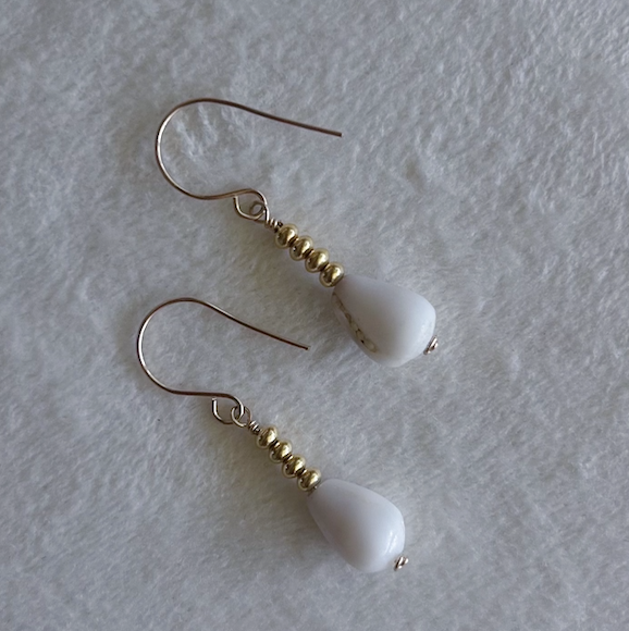 Beaded Cone Shell Earrings