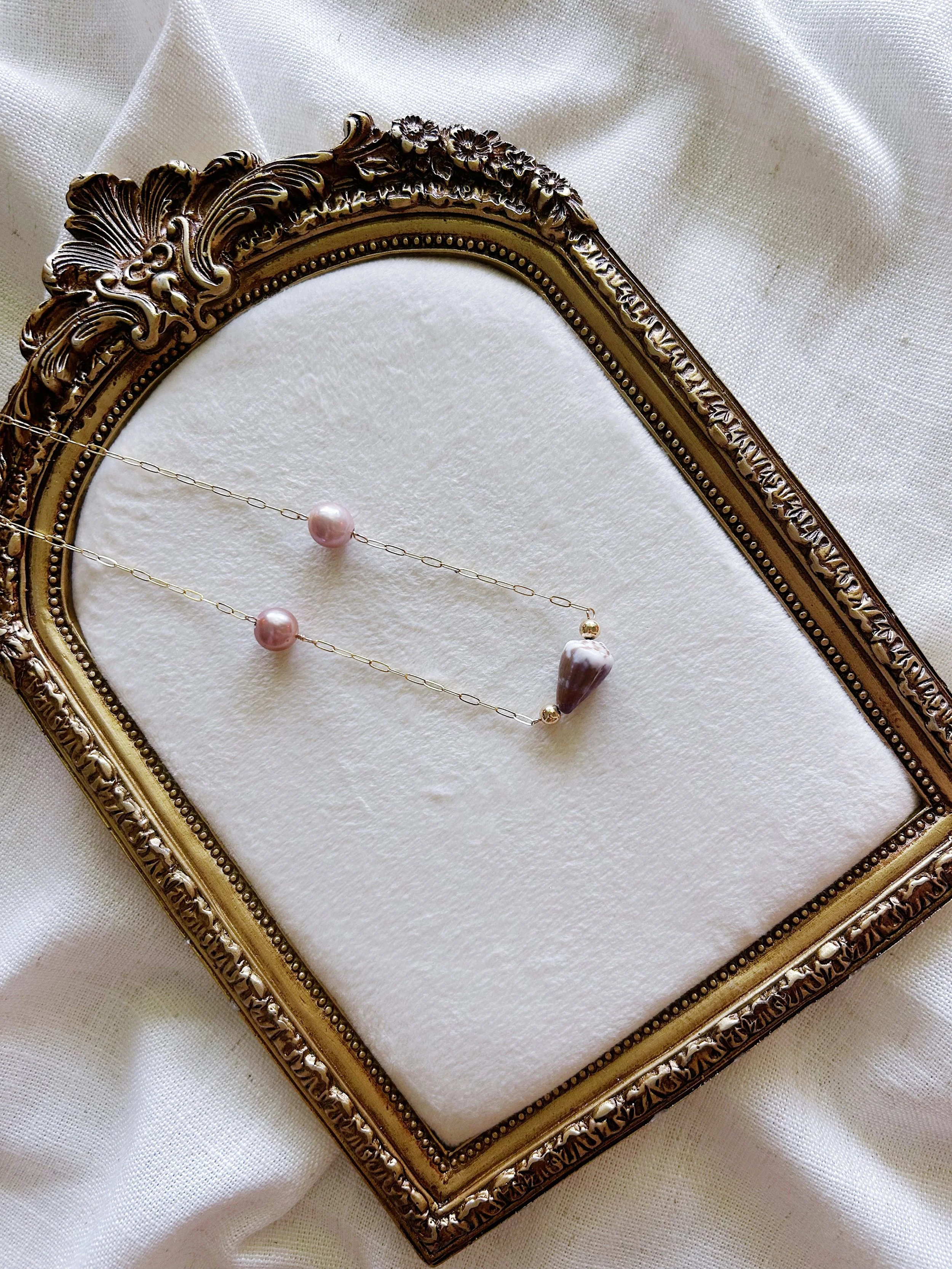 Cone Shell Pearl Necklace