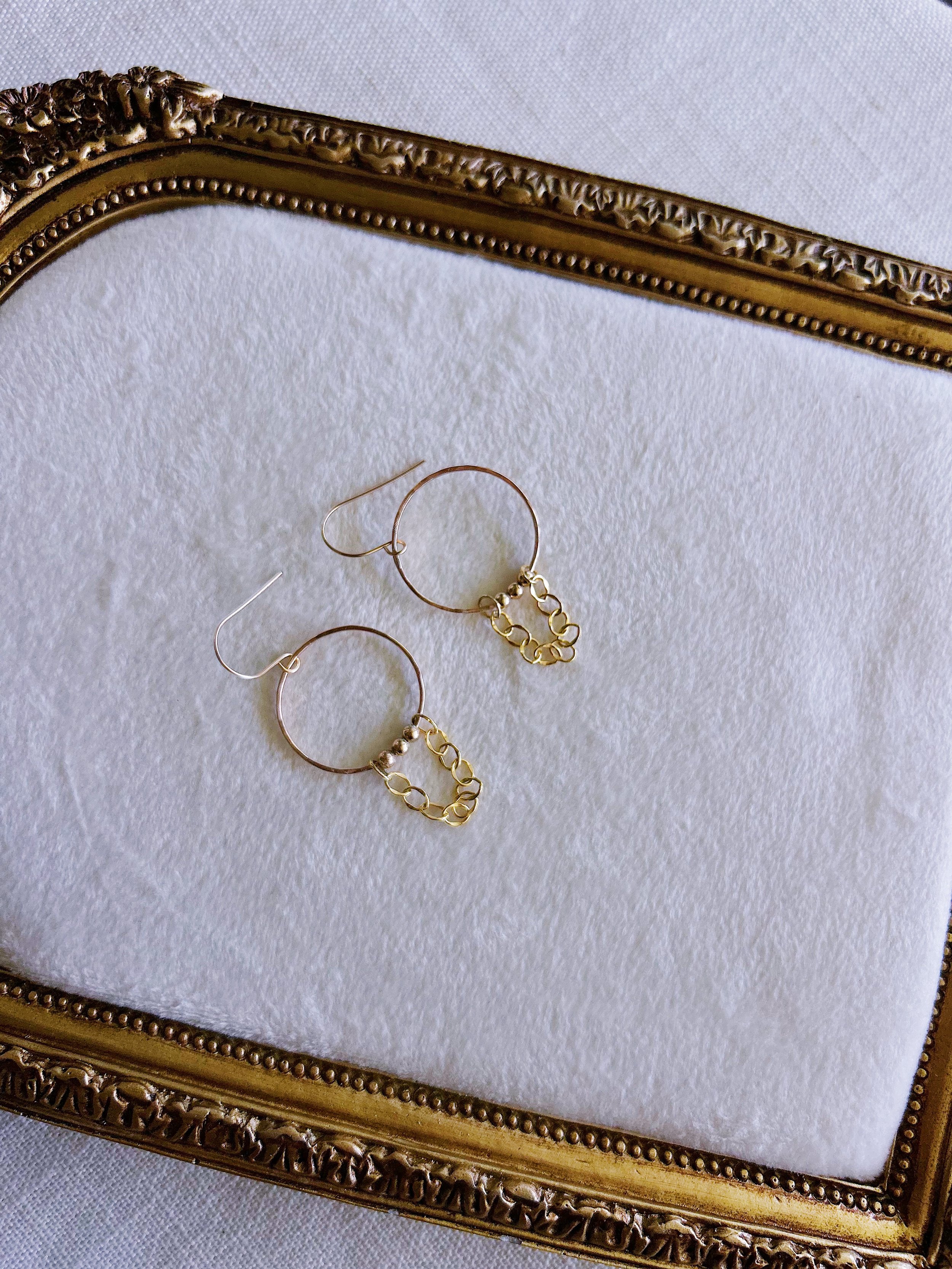 Beaded Chain Hoops