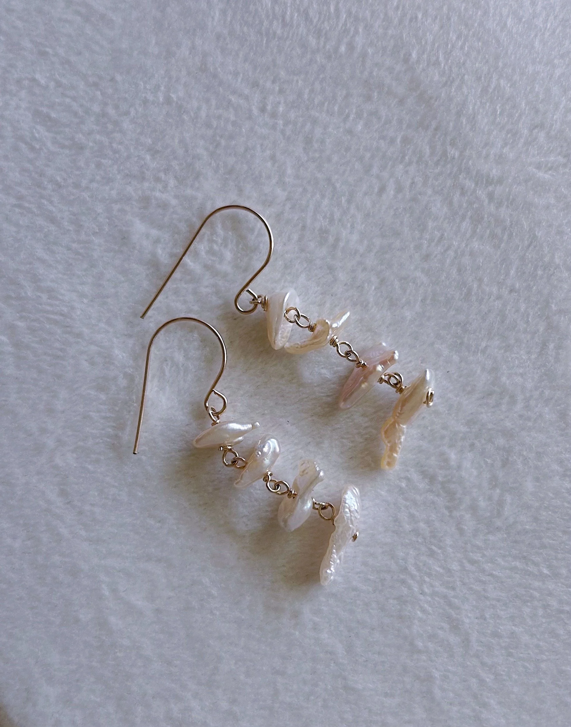 Stacked Keshi Pearl Earrings