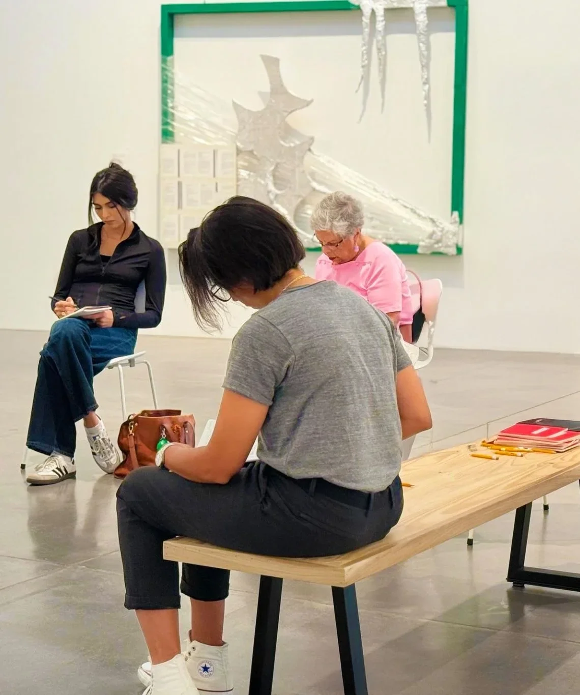 Participants in Hank Hehmsoth’s The Zone art and sound workshop at Brazosport College