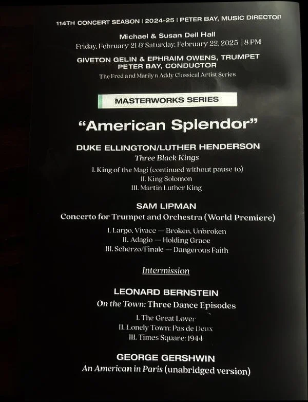 Hank Hehmsoth performing with the Austin Symphony Orchestra in American Splendor at the Long Center in Austin Texas