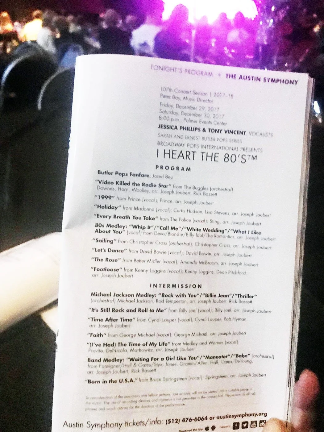 Jazz pianist Hank Hehmsoth on keys with the Austin Symphony Orchestra during I Heart the 80s concert