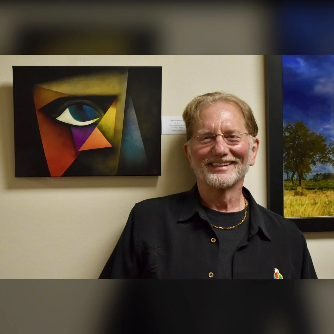 The Zone
Hank Hehmsoth with The Zone
abstract painting from the Time Space Fabrics series.