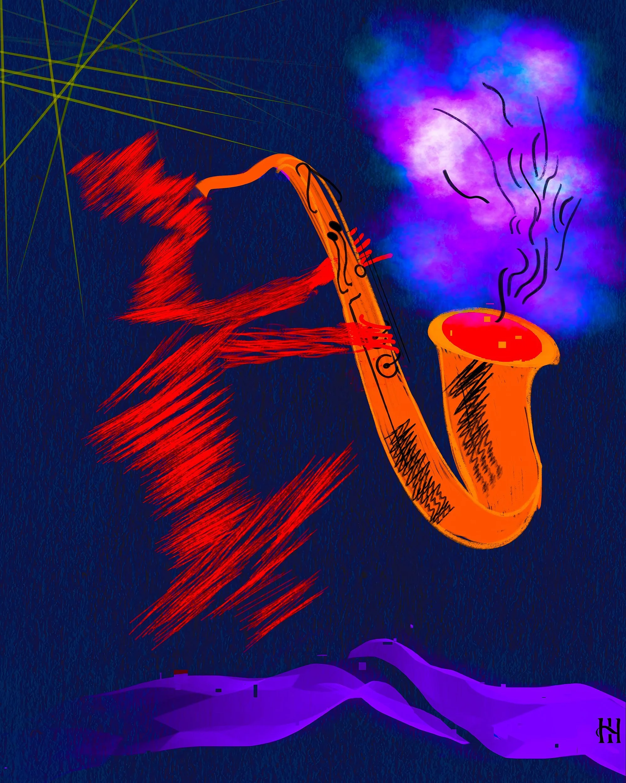 Sax Solo
Giclée on canvas, 2026
© Hank Hehmsoth