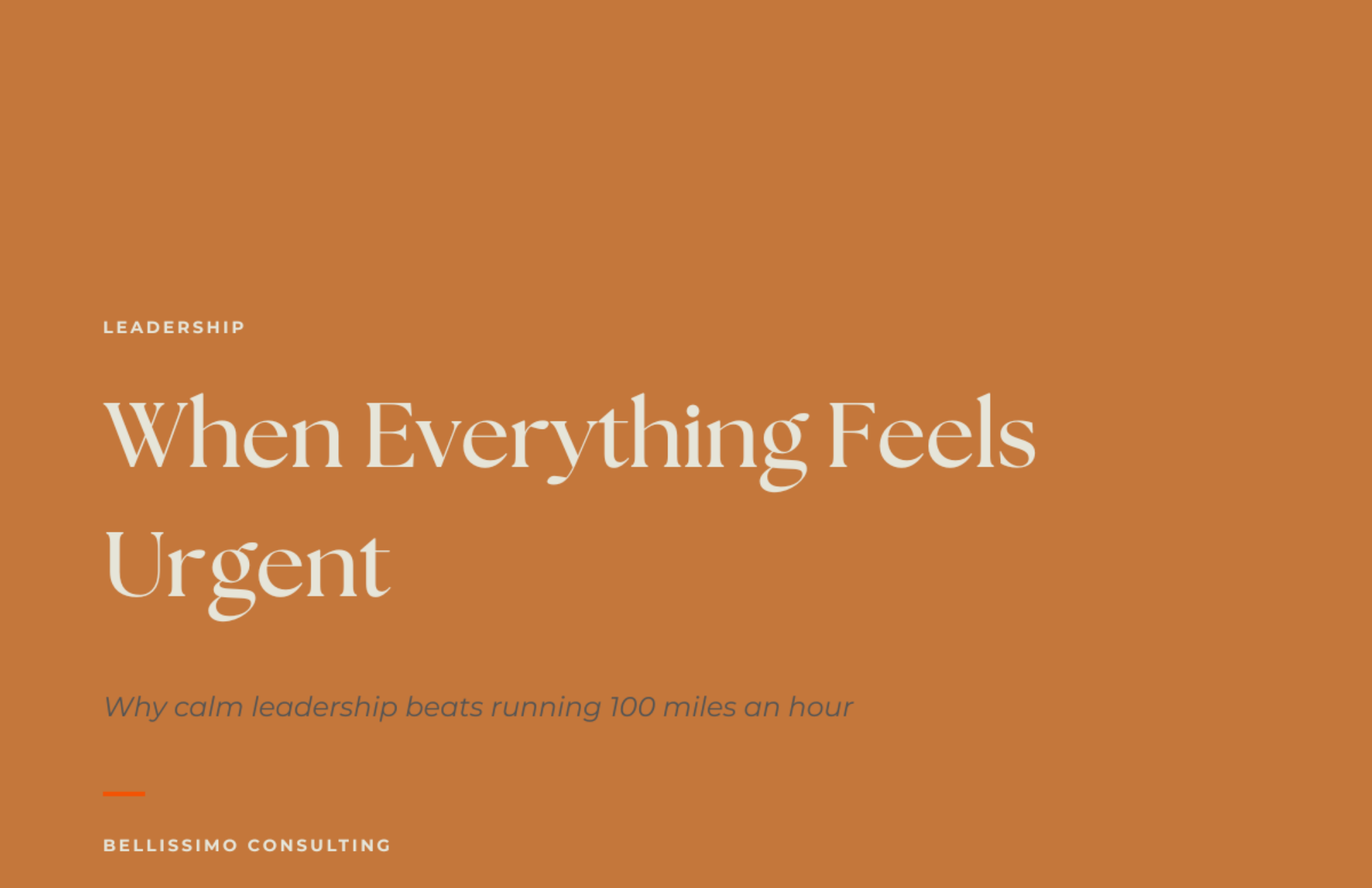When Everything Feels Urgent