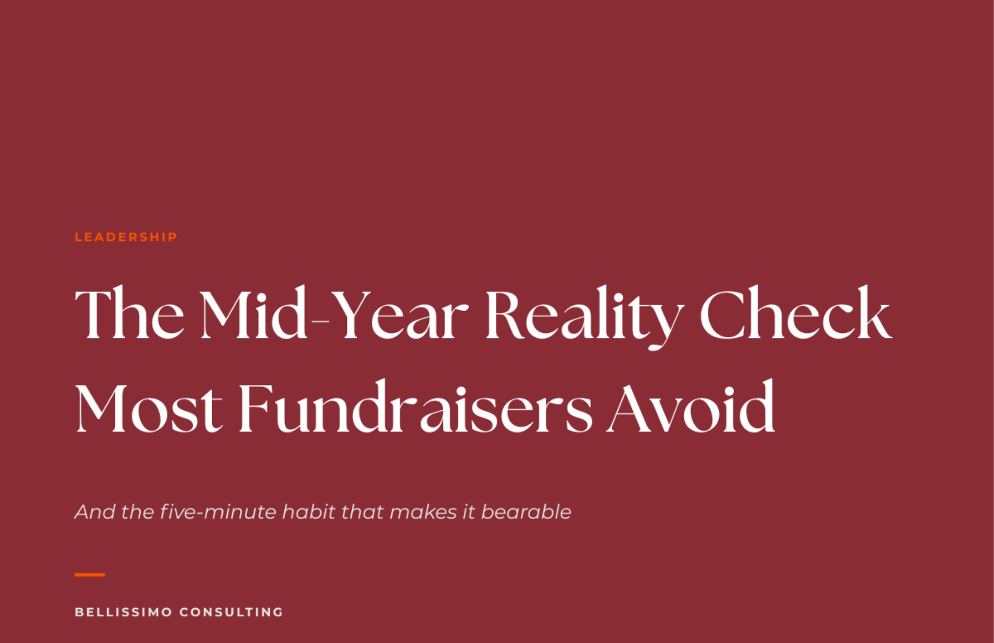 The Mid-Year Reality Check Most Fundraisers Avoid