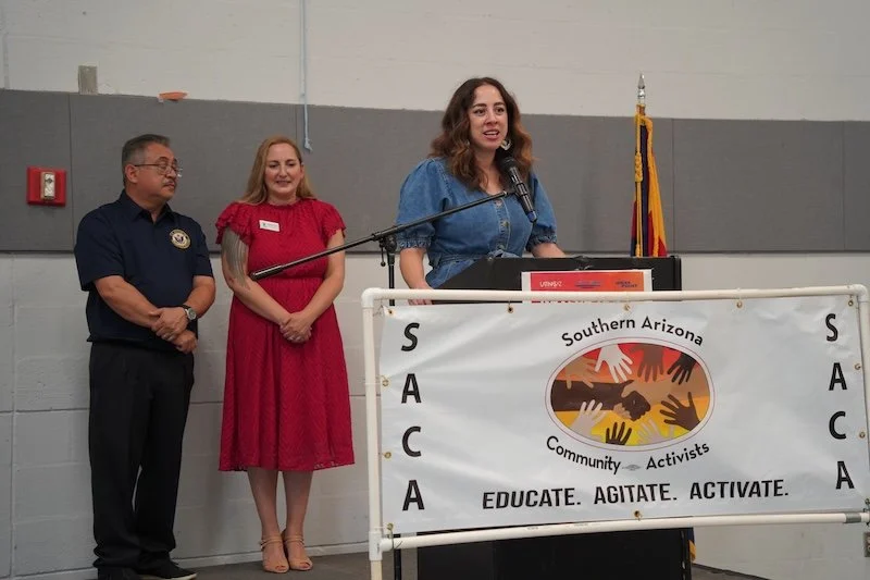 Daniela Figueroa addressing audience.