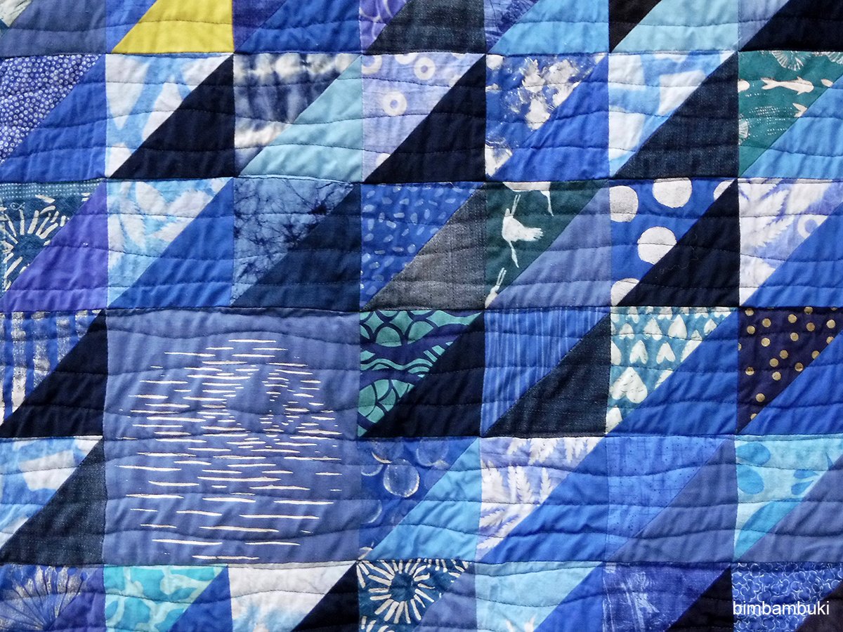 bimbambuki Three Yellow Fish Quilt 4.JPG