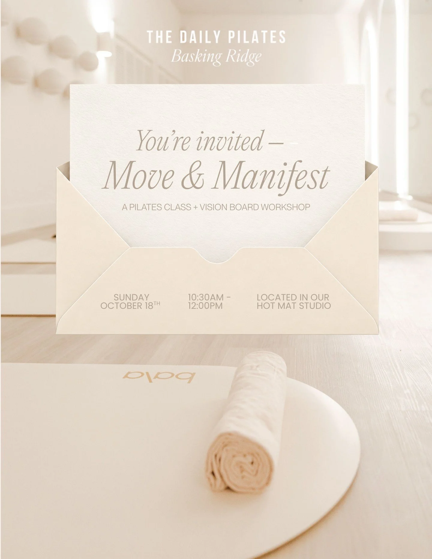 Pilates, vision boards &amp; a Sunday morning well spent. 🤍

Join us for Move &amp; Manifest &mdash; 45 minutes of Hot Mat Pilates followed by guided vision boarding to get inspired, set your intentions &amp; dream up what&rsquo;s next. ✨

We&rsquo;