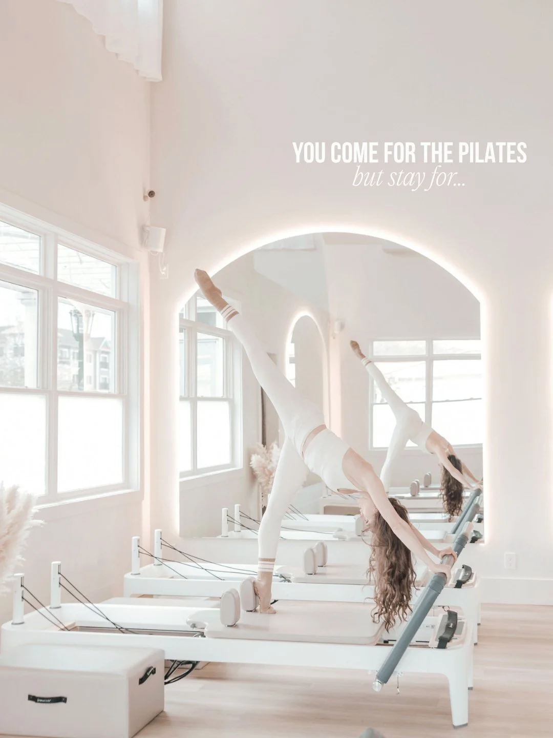 You come for the Pilates &amp; stay for everything else.

The instructors who see exactly what your body needs before you say a word. The burn that sneaks up on you halfway through class. A space that feels less like a gym and more like a second home