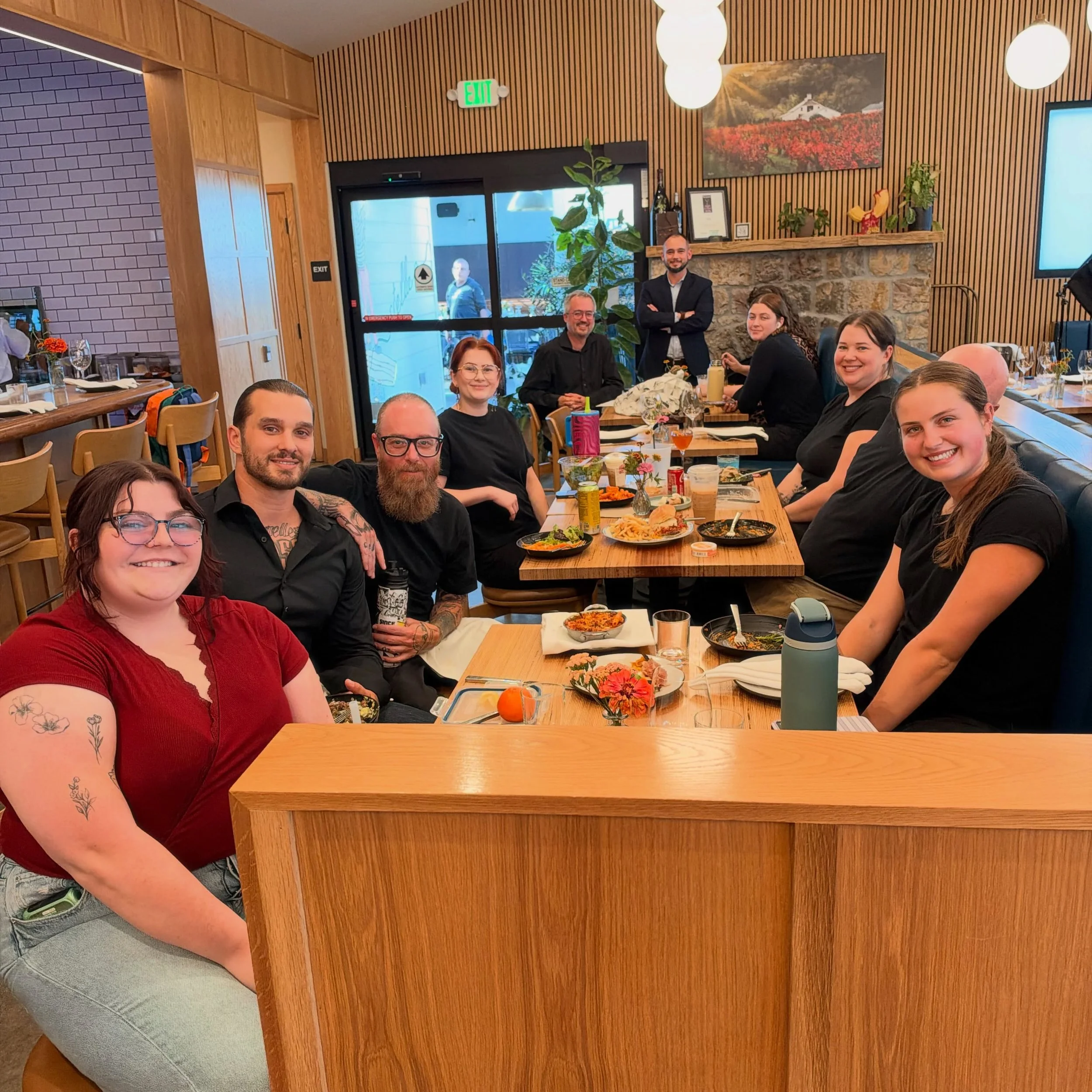 Before we cook for everyone else, we sit down and eat together. Family meal is one of those small parts of restaurant life that means more than it probably looks like from the outside. A few minutes before the doors open, before the tickets start pri