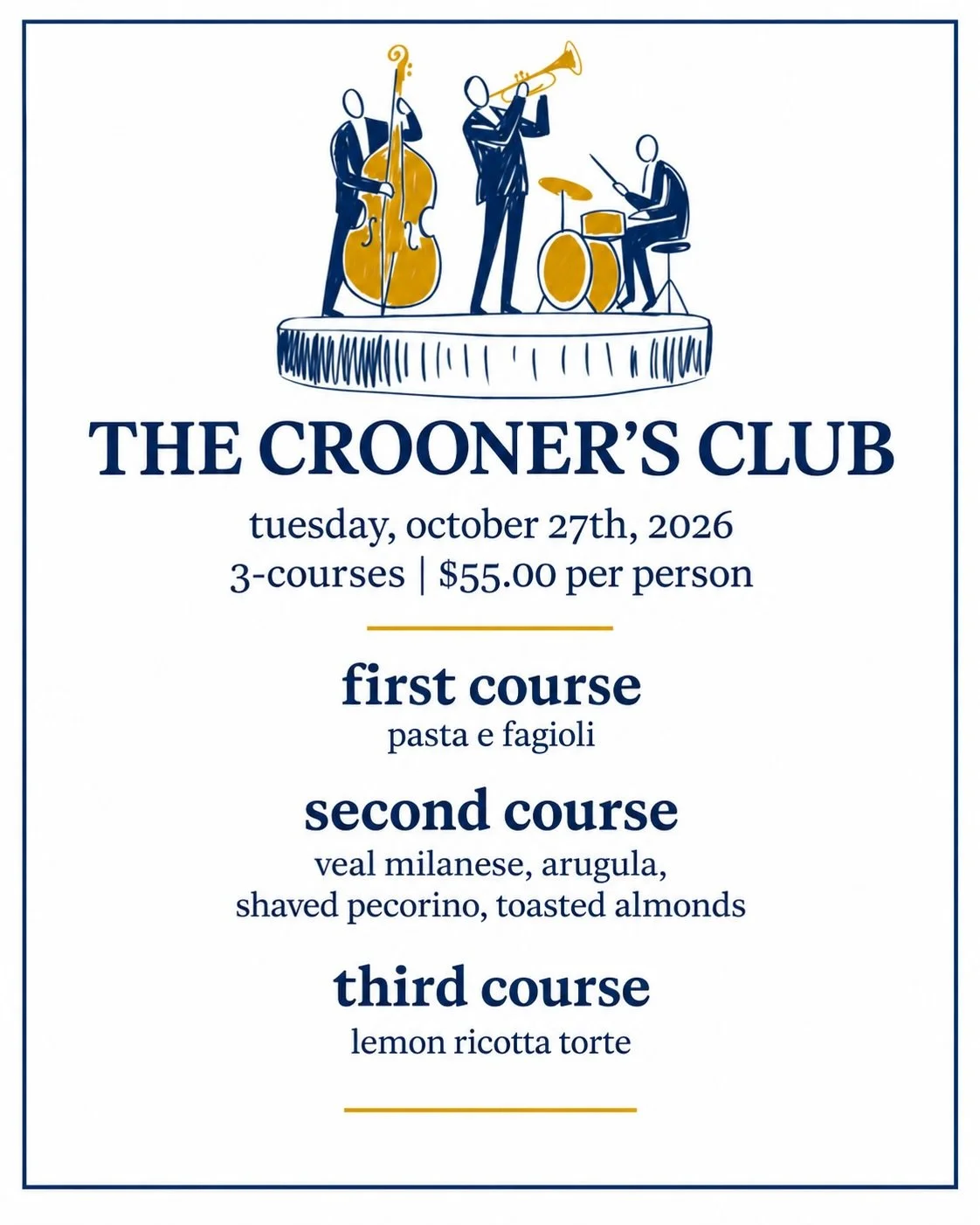 The Crooners Club. 🎙️ A little Sinatra, a little Dean Martin, and a Tuesday night with some serious old-school charm.

This Tuesday, October 27, we&rsquo;re bringing a little Rat Pack magic to Stella. Guitarist Jackson Allen will be playing instrume