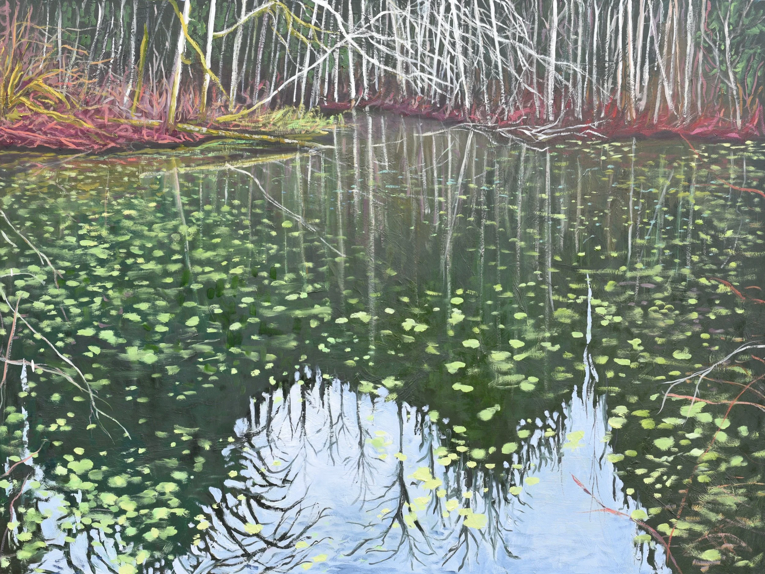 Reflection, 2026, oil on wood, 30" x 36"