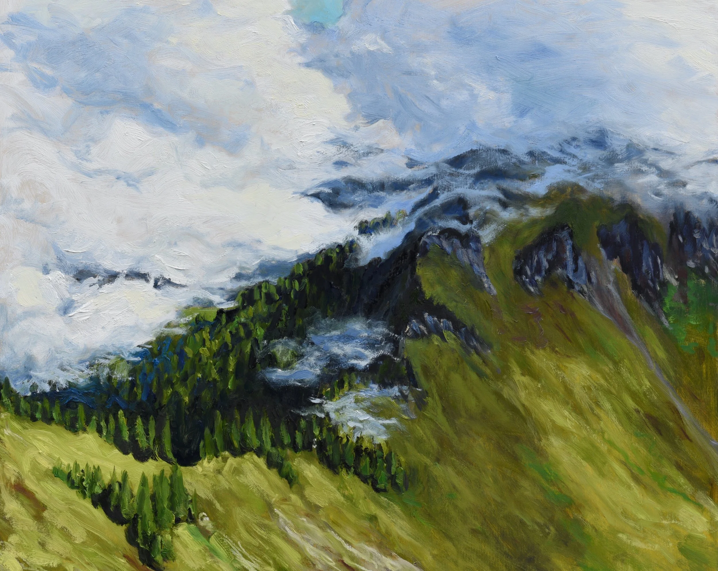Skyline, 2026, oil on wood, 30" x 36"