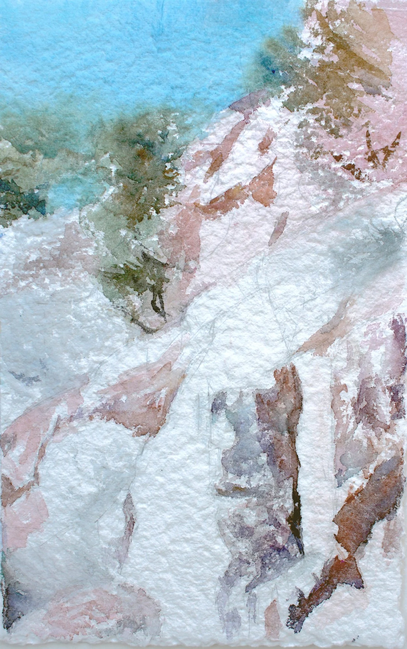 ECHO RED ROCK STUDY, WATERCOLOR ON AQUARI,  EXTRA-ROUGH CUSTOM