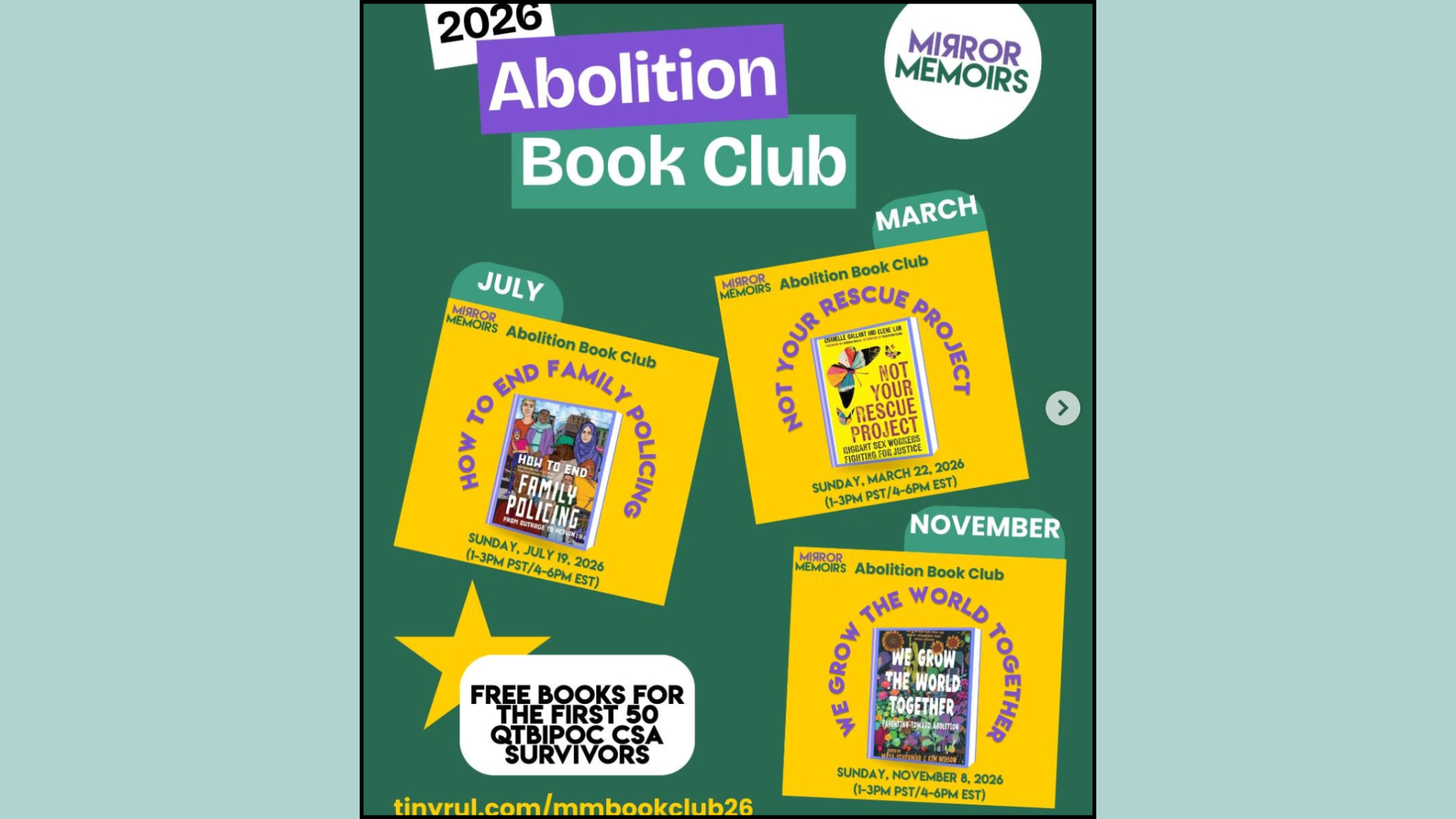 Mirror Memoirs Abolition Book Club: Not Your Rescue Project