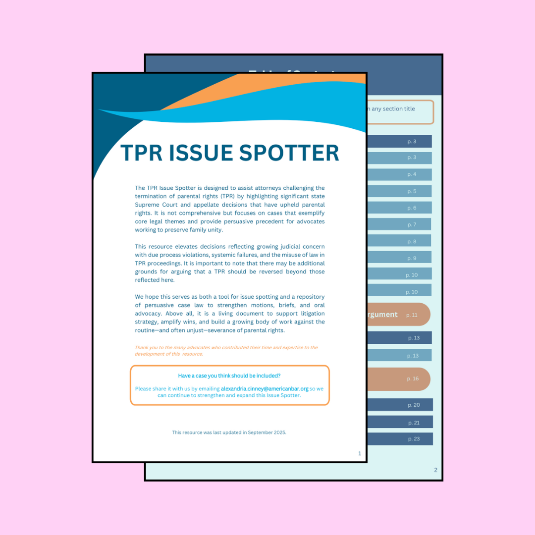 TPR Issue Spotter — Movement for Family Power