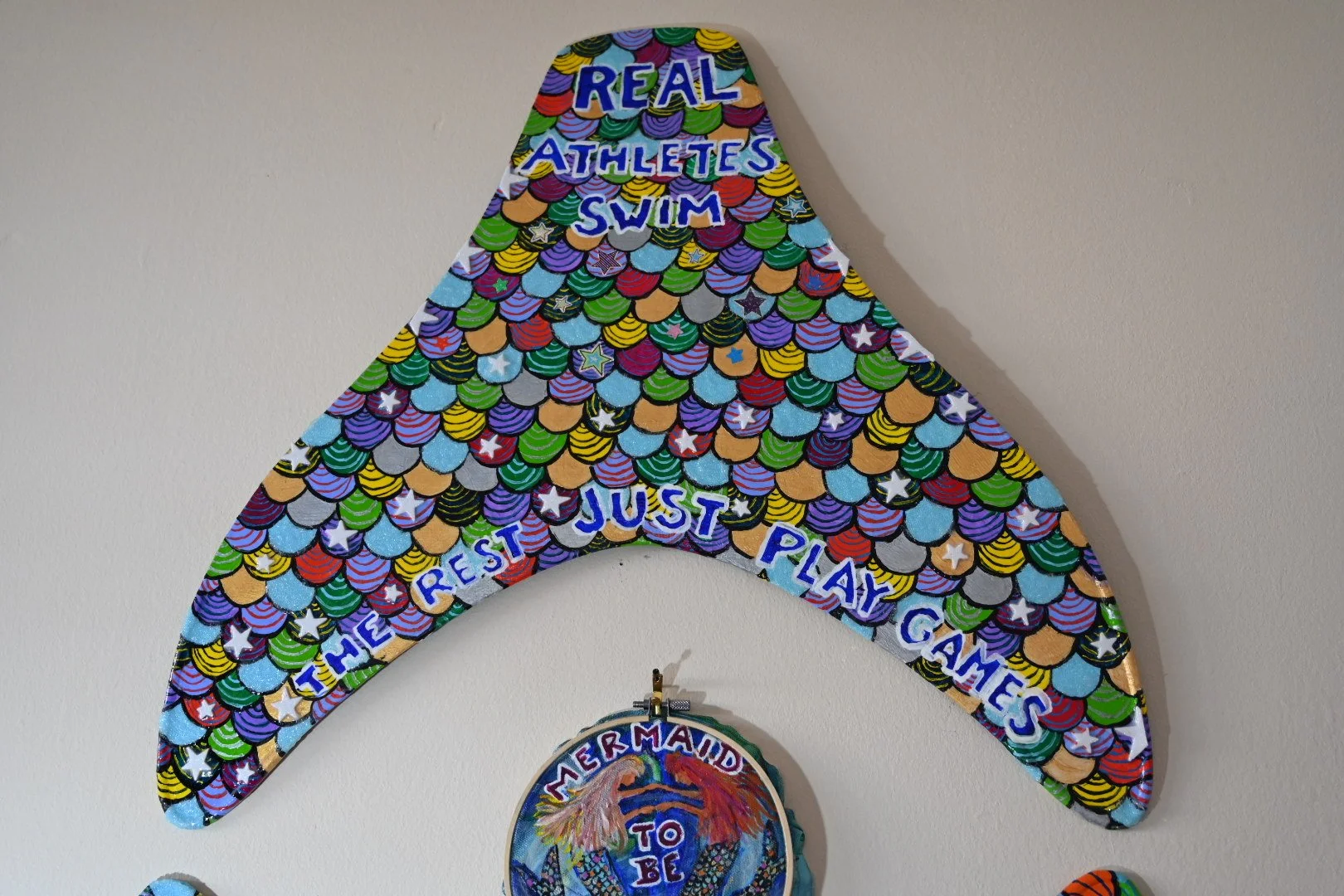 RealAthletesSwim_MixedMediaonRepurposedMonoFin_Bpie.jpg