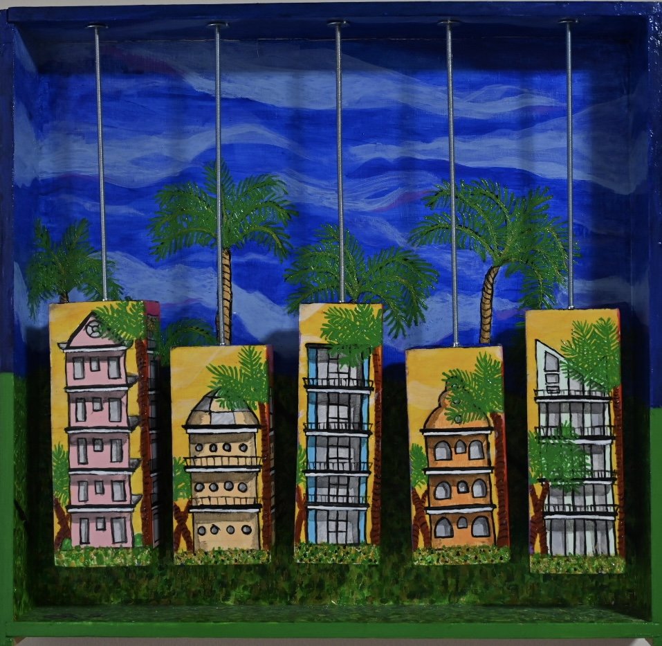 ElevationsintheGardenoftheGoldenPalms_19.5x18in_AcryliconWoodandBoxes_BrendaPieczenik.jpg