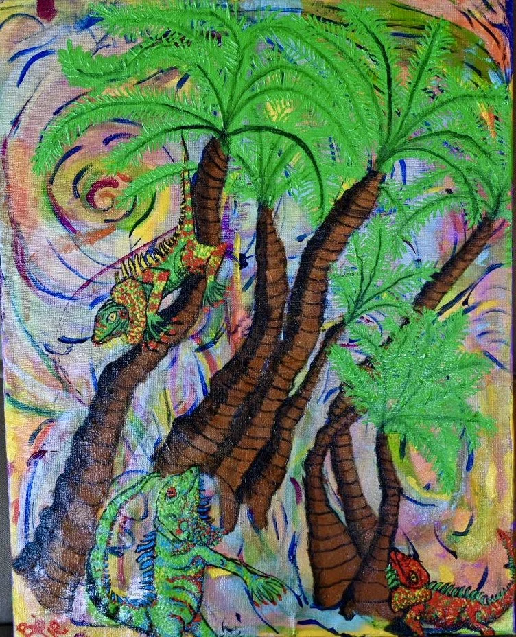 IguanasDancingwiththePalms_20x16in_AcryliconboxCanvas_Bpie.jpg