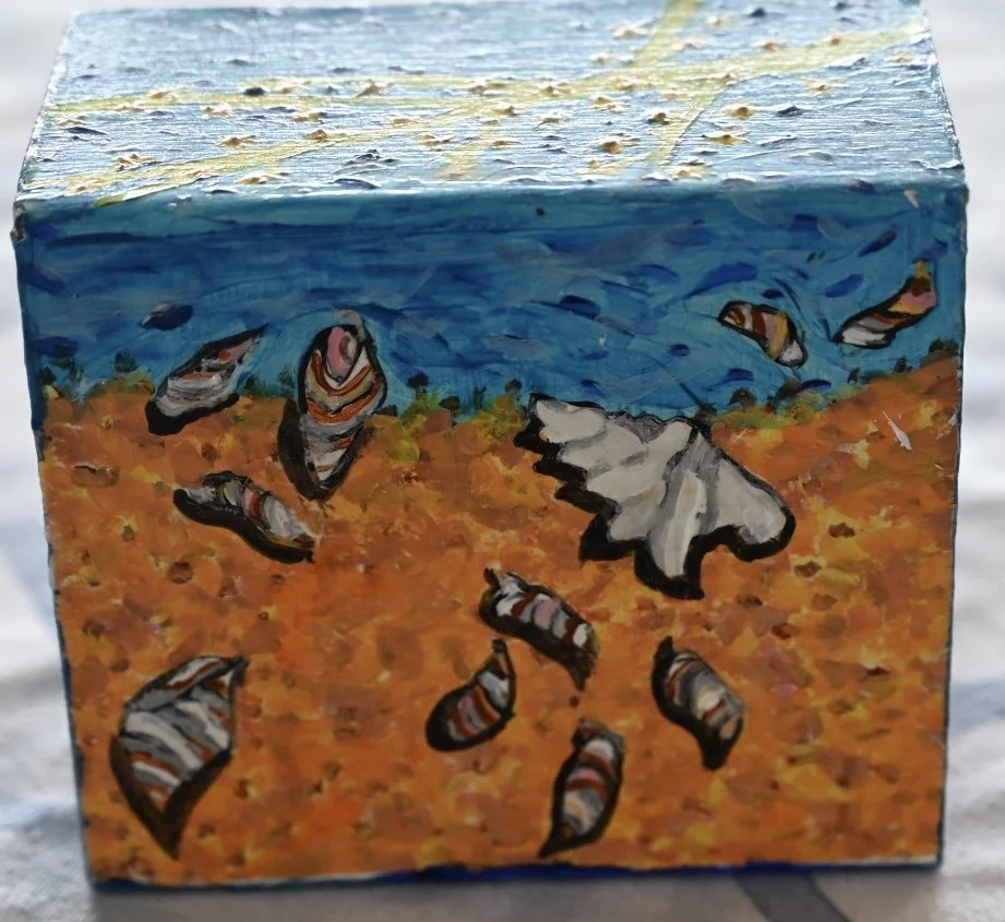 whitedottedfishCube8c_5x5x4in_MixedMedia_bpie.jpg