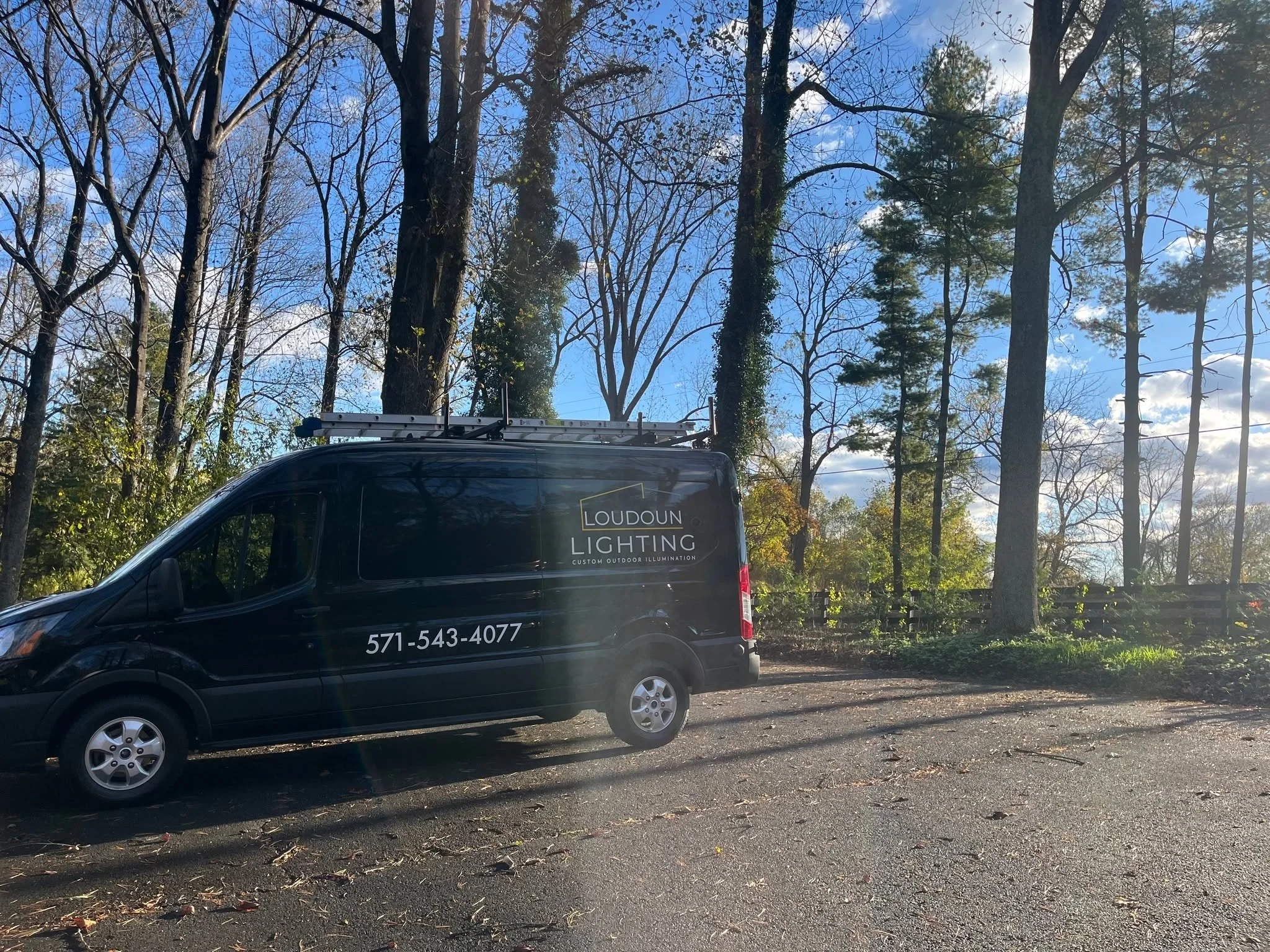 What a beautiful morning we had on Mt. Gilead in Leesburg. The morning sun was bright and with the leaves beginning to fall we could catch a glimpse down the valley into Purcellville.
This rural property has no street lamps nearby and the client had