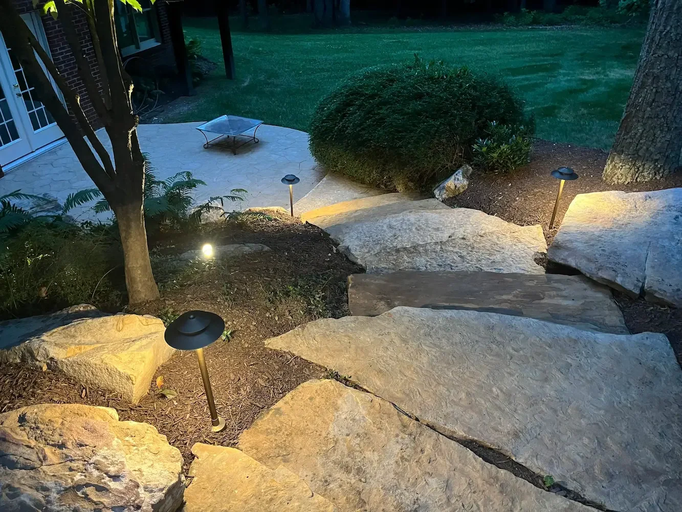 These pathway lights provide an aesthetic alternative to motion activated flood lights for safety and security.