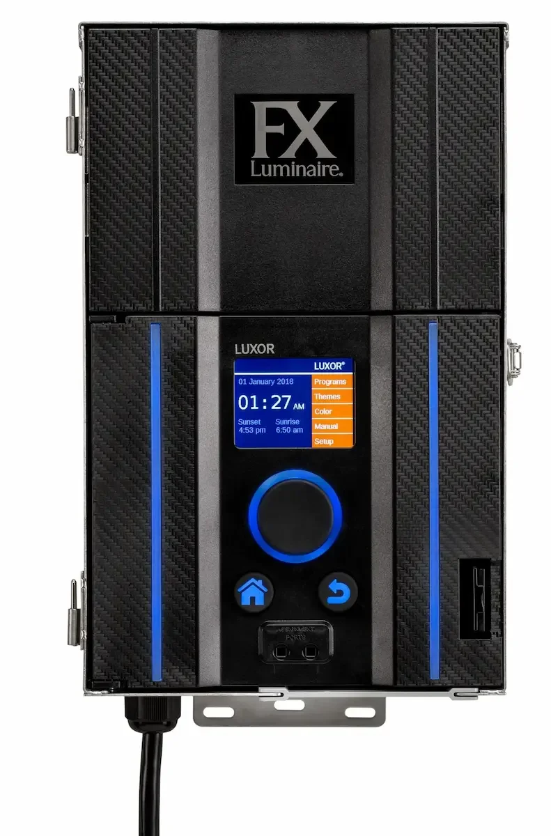 Luxer system by FX Luminarie offering smart lighting control via a mobile app