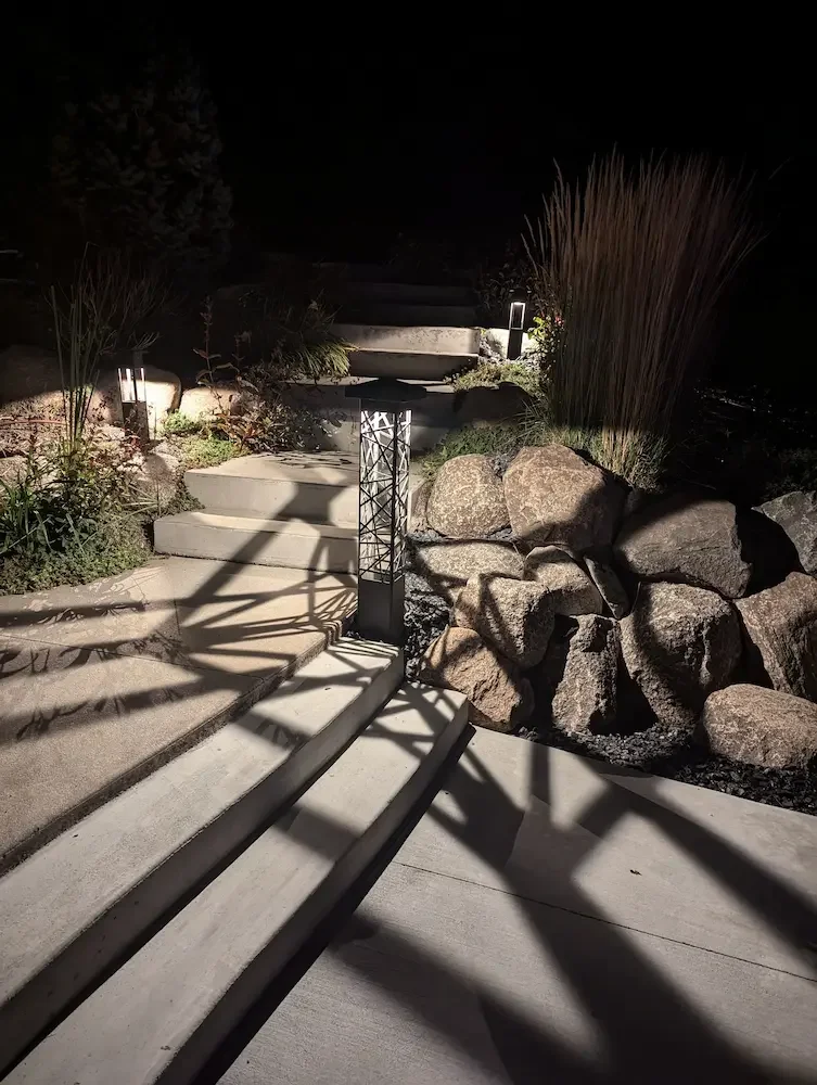 Bold and sleek, these bollard lights don't simply illuminate walkways, they provide artful shadows by night and serve as statement pieces by day.