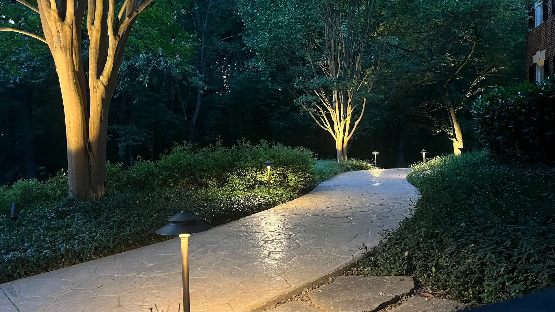Loudoun Lighting's outdoor tree and shrub lighting, showcasing landscape elements with energy-efficient LEDs in Loudoun County, Fairfax County & Northern Virginia.