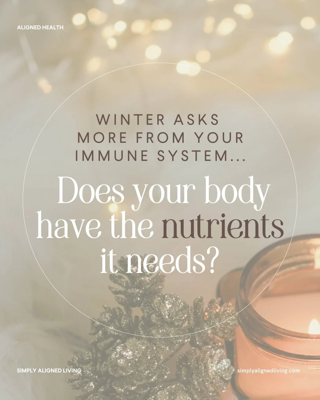 This time of year, our immune systems are doing a lot &mdash; more exposure, more stress, less sunlight, and often less capacity.

The Winter Immune Essentials lists (for adults + kids) include the professional-grade nutrients I use with my own clien
