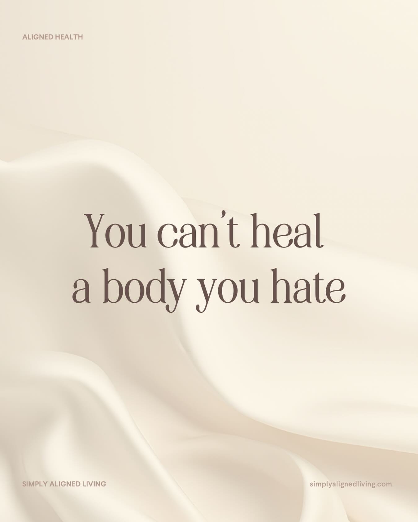 You cannot hate or shame your body into healing.

Self-criticism may create temporary control,
but it does not create safety. And the nervous system only heals when it feels safe.

Your body is infinitely intelligent. As much as popular media would l