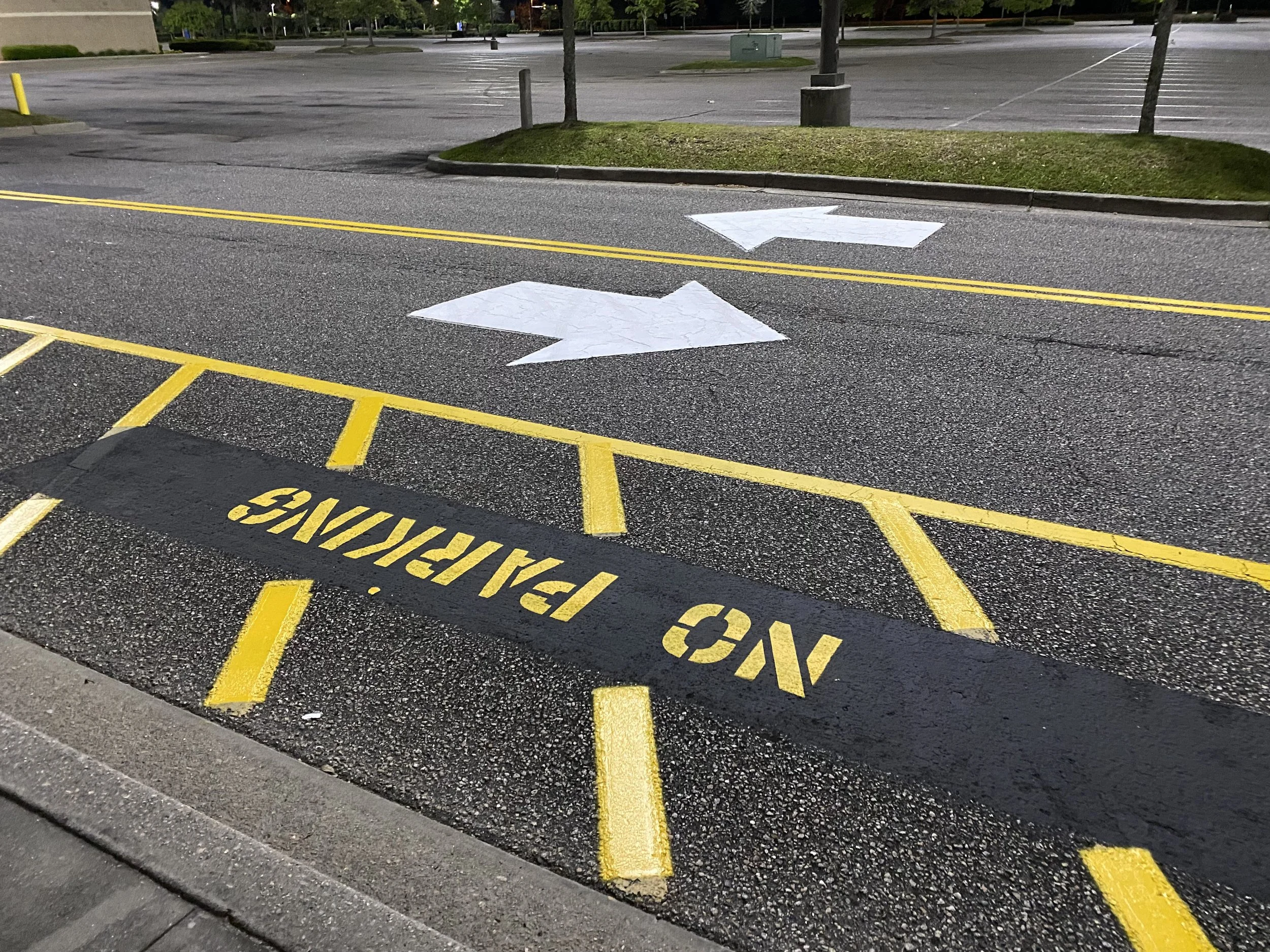 Local malls no parking zone and road striping done by DMI
